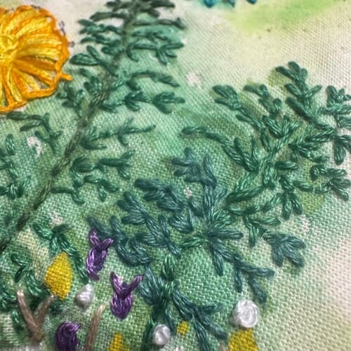 Leaf-embroidery