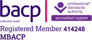 BACP registered member logo, Helen Taylor, qualified counsellor, Horsham.
