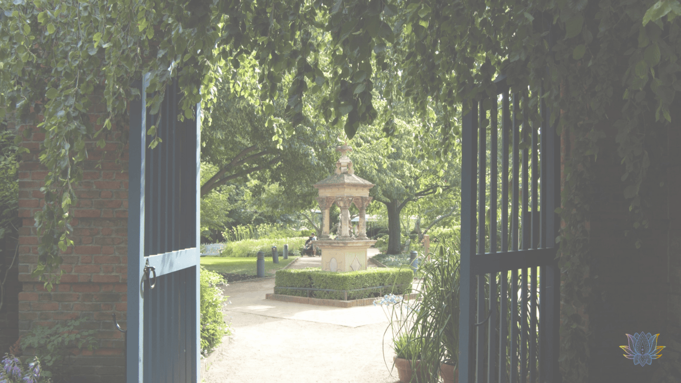 Open garden gate , Counselling for Adults in Horsham, West Sussex.